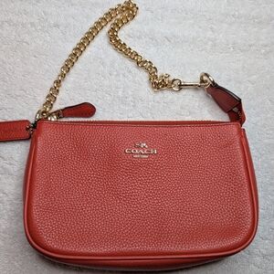 Coach Orange Pebbled Leather Nolita 19
